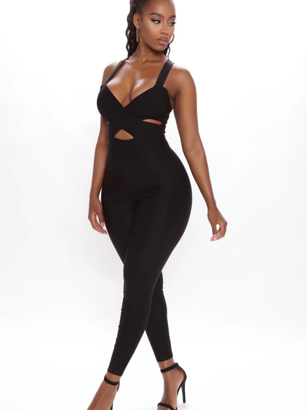 Fashion Nova Sexy Innocence Skinny Leg Jumpsuit Black Size M - Picture 3 of 8